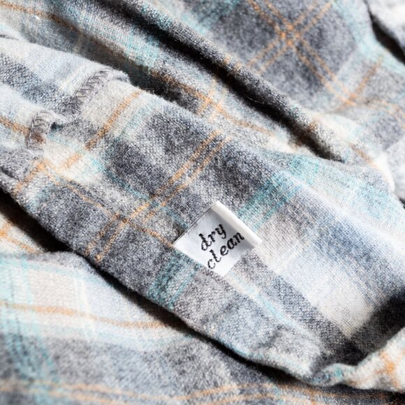 SOLD - Pendleton Vintage Wool Board Shirt - Blue Gray Tan - Size S/M - Picture 11 of 11